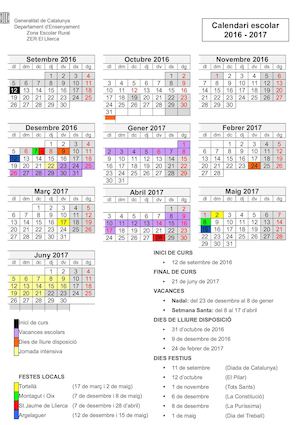Calendari Escolar 2016 2017