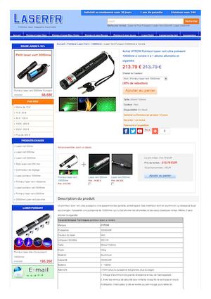 Pointeur Laser vert ultra puissant 10000mw