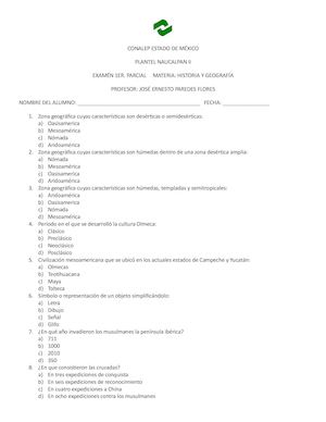 Preguntas Examen Historia