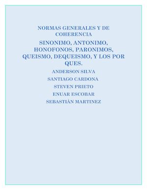 Normas Generales Y De Coherencia