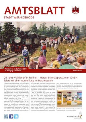 Amtsblatt der Stadt Wernigerode - 10/2016