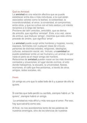Qué Es Amistad