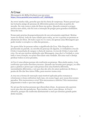 A Cruz: Mensagem de Billy Graham