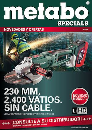 Metabo Novedades Y Ofertas Specials 2016 W3 Octurbre Diciembre 2016