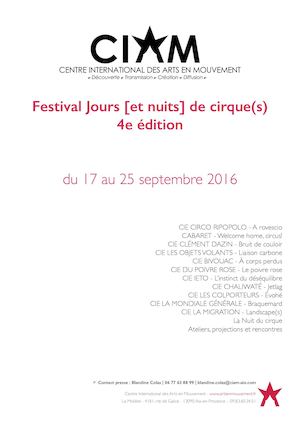 Dossier De Presse Jours [et nuits] de cirque(s) 2016