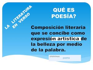 Qué es poesía
