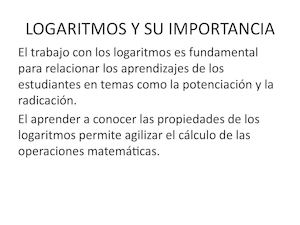 Logaritmos Y Su Importancia