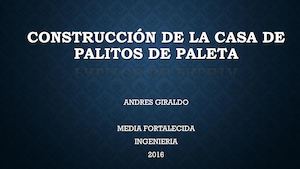 Construcción De La Casa En Palitos De Paleta