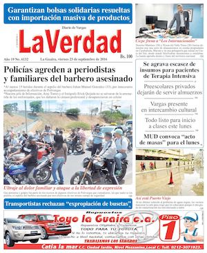 La Guaira, viernes 23 de septiembre de 2016 Año 19 Nº. 6132