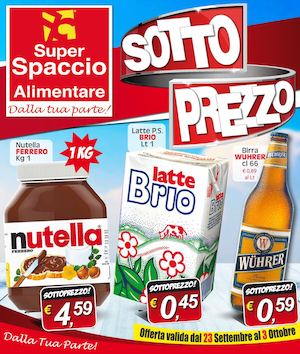 Volantino Super Spaccio 23 Settembre 03 Ottobre 2016
