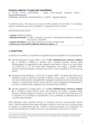 Tassazione Marittimi