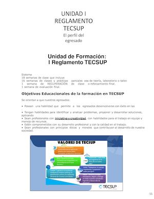 Unidad 1 Reglamento De Tecsup