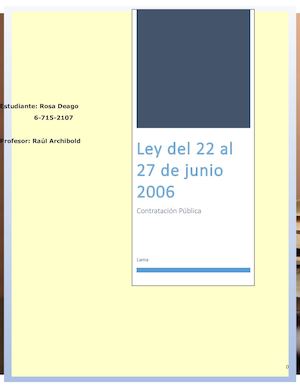 LEY 22 DE 27 DE JUNIO DE 2006