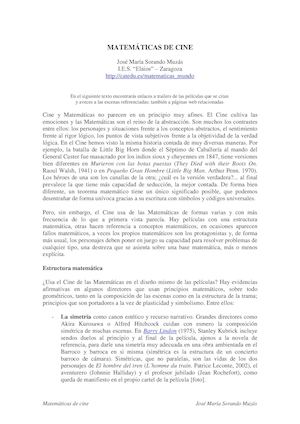 Matematicas en el cine
