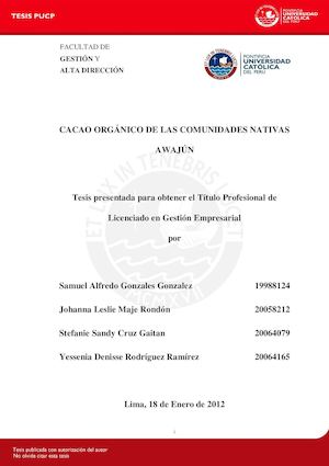 Gonzales Maje Cruz Rodriguez Cacao Awajun