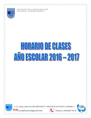 Horarios De Clase 2016 17