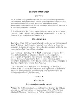 Decreto 1743 De 1994