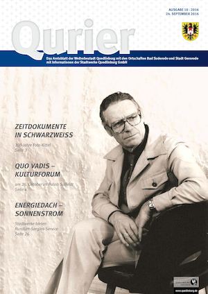 Qurier 10/2016 vom 24.09.2016 - Das Amtsblatt der Welterbestadt Quedlinburg mit den Ortschaften Bad Suderode und Stadt Gernrode