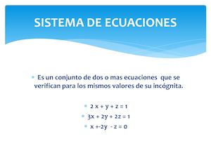 Sistema De Ecuaciones (Teoria)