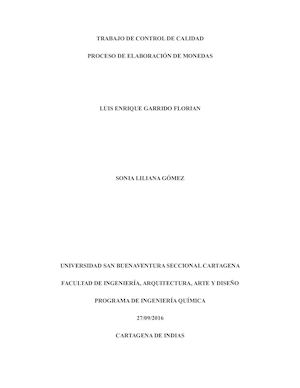 Proceso De Elaboracion De Monedas