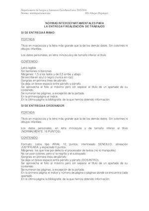 Normas Interdepartamentales Para