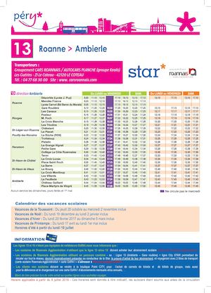 Horaires Bus Ambierle Roanne 2016