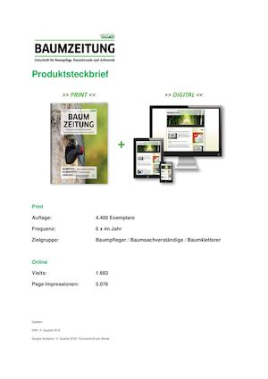 Produktsteckbrief Baumzeitung