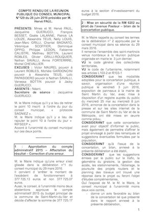 CONSEIL N° 129 du 28 JUIN 2016