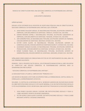 EPT MODELO DE CONSTITUCION PARA UNA SCRL 22222222222