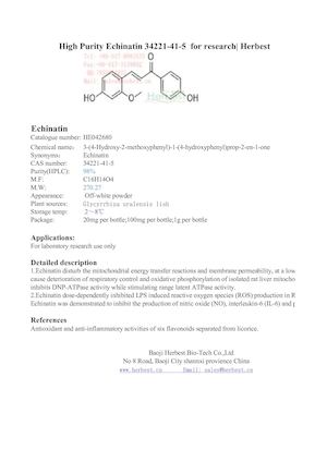 High Purity Echinatin 34221-41-5  for research| Herbest