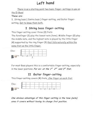 two type fingersetting for Bass