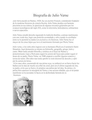 Biografía De Julio Verne