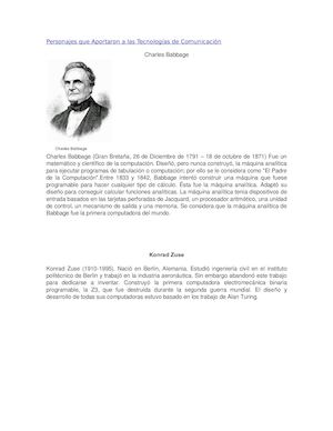 Personajes Que Aportaron A Las Tecnologías De Comunicación
