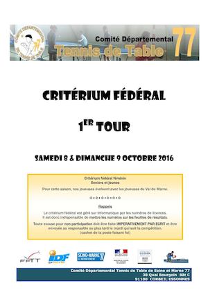 CDTT77 - 2016-2017 - Critérium fédéral - Tour 1