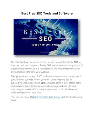 Best Free Seo Tools And Software
