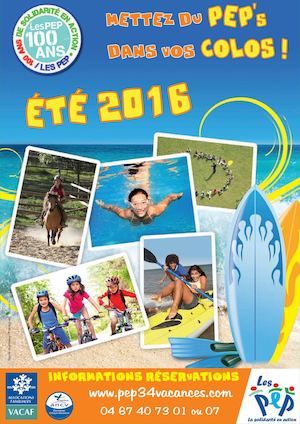 Catalogue 2016 Colonies de vacances PEP 34