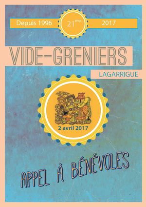 Brochure Vide-greniers de Lagarrigue  2017 Appel Bénévoles