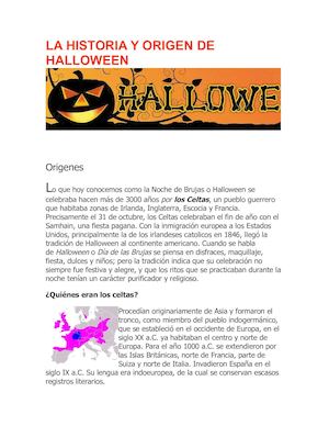 La Historia Y Origen De Halloween