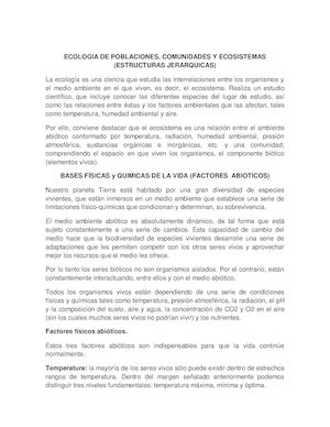 Ecologia De Poblaciones Comunidades Y Ecosistemas