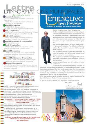 Informations municipales de Templeuve - N°10 Septembre
