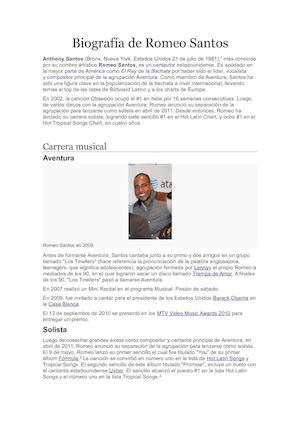 Biografía De Romeo Santos Daniela Ortiz