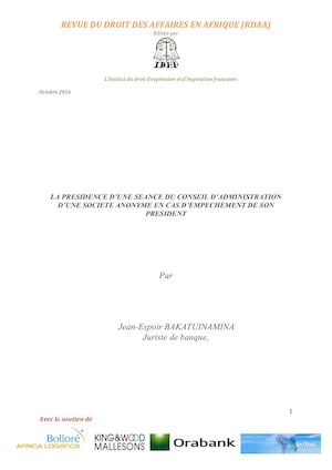 Presidence Ca En Cas D Empechement Du Pca Draft 1 Final 03 Octobre 2016