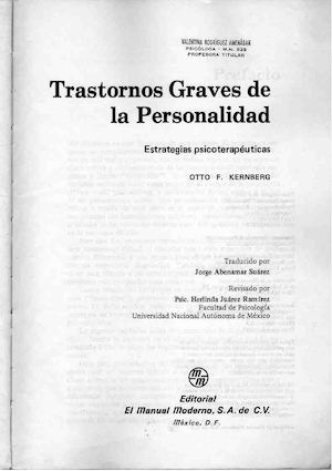 Otto Kernberg Trast Graves De La Personalidad Cap 1 Diagnostico Estructural (1)