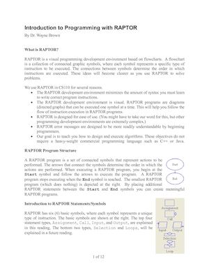 Introduction To Programming With Raptor