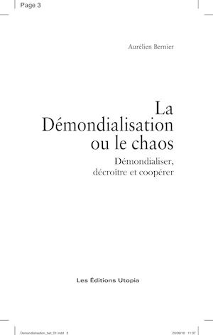 La Démondialisation Ou Le Chaos
