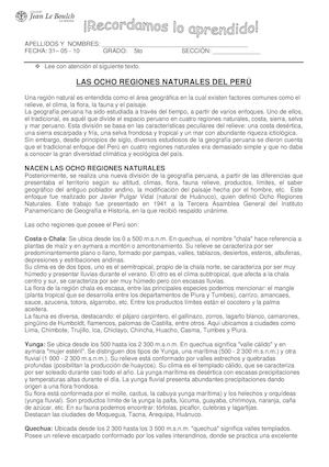 Clase De Las Regiones