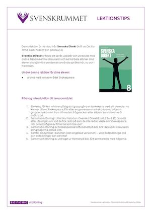 Shakespeare Lektionstips