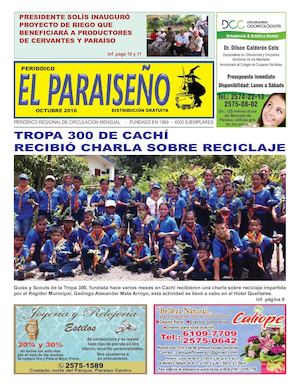 Periodico El Paraiseño, Mes De Octubre Del 2016
