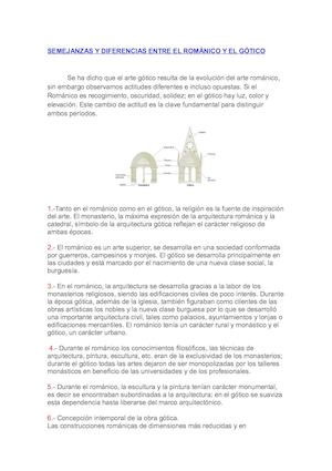 Semejanzas Y Diferencias Entre El Románico Y El Gótico Definitivo
