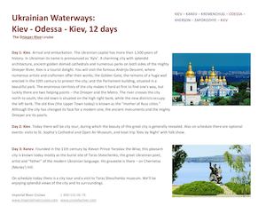 Dnieper River Cruise 'Kiev-Odessa-Kiev'